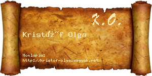 Kristóf Olga névjegykártya