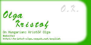 olga kristof business card
