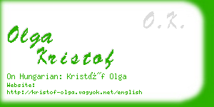 olga kristof business card